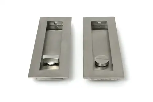 Click Here To Enlarge This Photo Of 52502 From The Anvil Satin Marine SS &lpar;316&rpar; 175mm Plain Rectangular Pull - Privacy Set