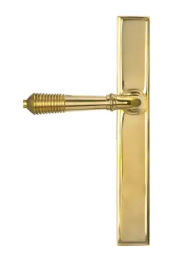 Click Here To Enlarge This Photo Of 52425 From The Anvil Polished Brass Reeded Slimline Lever Latch Set
