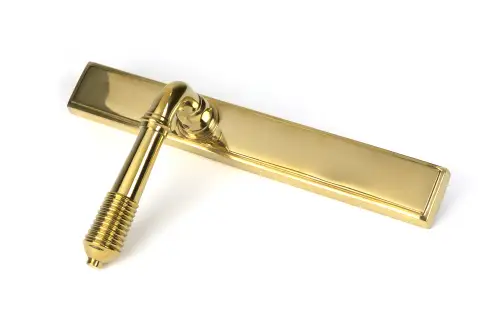 Click Here To Enlarge This Photo Of 52425 From The Anvil Polished Brass Reeded Slimline Lever Latch Set
