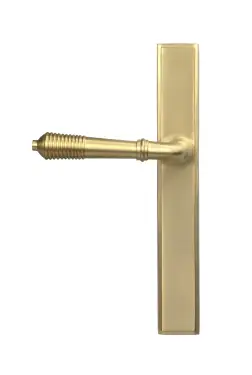 Click Here To Enlarge This Photo Of 52427 From The Anvil Satin Brass Reeded Slimline Lever Latch Set
