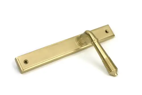 Click Here To Enlarge This Photo Of 52427 From The Anvil Satin Brass Reeded Slimline Lever Latch Set