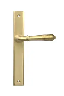 52427 From The Anvil Satin Brass Reeded Slimline Lever Latch Set