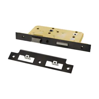 Atlantic - ALKDINB60HDMBN DIN Heavy Duty Bathroom Lock 60mm Backset &lpar;78mm c&sol;c&rpar; - Matt Gun Metal