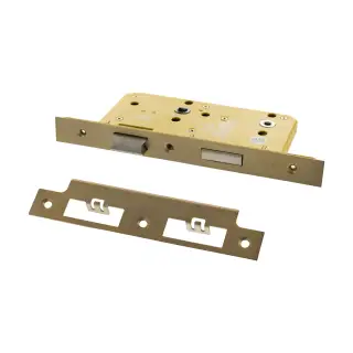 Atlantic - ALKDINB60HDSB DIN Heavy Duty Bathroom Lock 60mm Backset &lpar;78mm c&sol;c&rpar; - Satin Brass