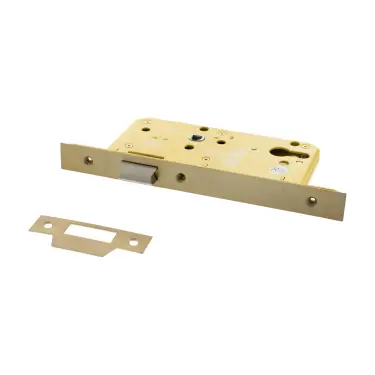Click Here To Enlarge This Photo Of Atlantic - ALKDINL60HDSB DIN Heavy Duty Latch 60mm Backset - Satin Brass