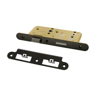 Click Here To Enlarge This Photo Of Atlantic - ALKDINRB60HDBN DIN &lpar;Radius&rpar; Heavy Duty Bathroom Lock 60mm Backset &lpar;78mm c&sol;c&rpar; - Black Nickel