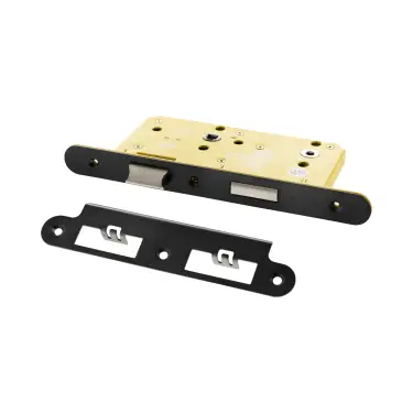 Click Here To Enlarge This Photo Of Atlantic - ALKDINRB60HDMBN DIN &lpar;Radius&rpar; Heavy Duty Bathroom Lock 60mm Backset &lpar;78mm c&sol;c&rpar; - Matt Gun Metal