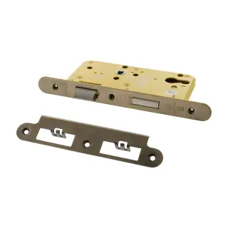 Atlantic - ALKDINRES60HDAB DIN &lpar;Radius&rpar; Heavy Duty Euro Profile Sashlock 60mm Backset &lpar;72mm c&sol;c&rpar; - Antique Brass