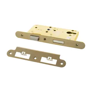 Atlantic - ALKDINRES60HDSB DIN &lpar;Radius&rpar; Heavy Duty Euro Profile Sashlock 60mm Backset &lpar;72mm c&sol;c&rpar; - Satin Brass