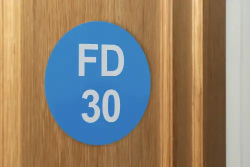 Click Here To Enlarge This Photo Of Eclipse 34759 Satin Stainless Steel 50mm 'FD30' Sign &lpar;Self Adhesive&rpar;