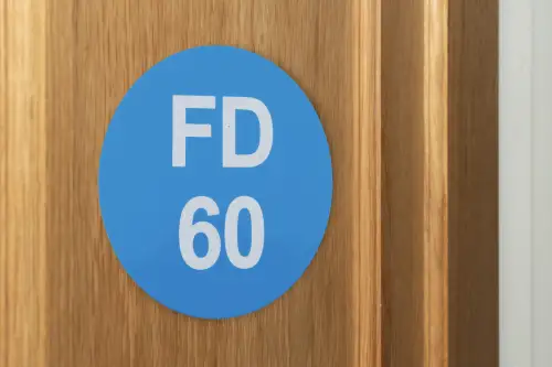Click Here To Enlarge This Photo Of Eclipse 34760 Satin Stainless Steel 50mm 'FD60' Sign &lpar;Self Adhesive&rpar;