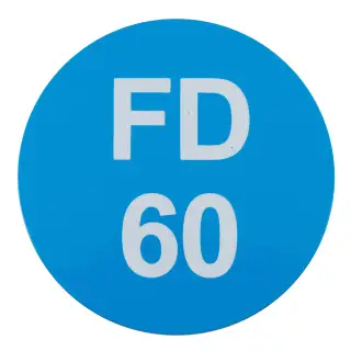 Eclipse 34760 Satin Stainless Steel 50mm 'FD60' Sign &lpar;Self Adhesive&rpar;