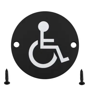 Click Here To Enlarge This Photo Of Eclipse 34991 Matt Black &lpar;SS&rpar; 75mm Disabled Symbol