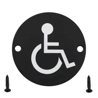 Eclipse 34991 Matt Black &lpar;SS&rpar; 75mm Disabled Symbol