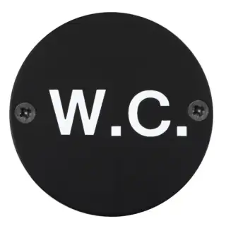 Eclipse 34992 Matt Black &lpar;SS&rpar; 75mm 'WC' Symbol