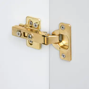 Click Here To Enlarge This Photo Of Eclipse 99022 35mm Satin Brass Clip On 3D Soft Close Cabinet Hinge 105&deg; Full Overlay - Pack of 2