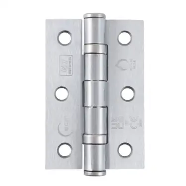 Click Here To Enlarge This Photo Of Eclipse PK101 Grade 7 Satin Chrome &lpar;Mild Steel&rpar; Ball Bearing Hinges 76 x 51 x 2mm &lpar;Pack of 3&rpar;