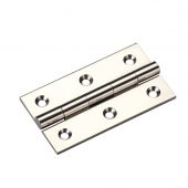 TDF110PN - Zoo Hardware Solid Drawn Brass Butt Hinges - 64 x 35 x 2mm Polished Nickel