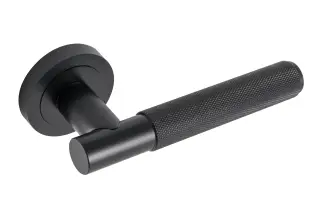Eclipse 62231 Matt Black Knurled Lever on Round Rose Set &lpar;Freestyle Range&rpar;