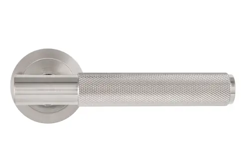 Click Here To Enlarge This Photo Of Eclipse 62232 Satin Nickel Knurled Lever on Round Rose Set &lpar;Freestyle Range&rpar;