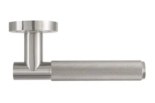 Click Here To Enlarge This Photo Of Eclipse 62232 Satin Nickel Knurled Lever on Round Rose Set &lpar;Freestyle Range&rpar;