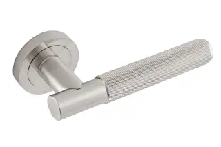 Eclipse 62232 Satin Nickel Knurled Lever on Round Rose Set &lpar;Freestyle Range&rpar;