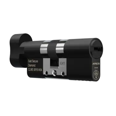 Click Here To Enlarge This Photo Of AP35-35MBTT APECS 70mm &lpar;35T&sol;35&rpar; Euro Profile British Standard 3&ast; TS007 Kitemarked Cylinder & Turn - Matt Black