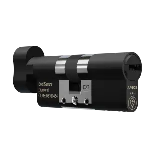 AP40-40MBTT APECS 80mm &lpar;40T&sol;40&rpar; Euro Profile British Standard 3&ast; TS007 Kitemarked Cylinder & Turn - Matt Black