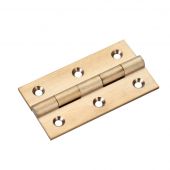 TDF110SB - Zoo Hardware Solid Drawn Brass Butt Hinges - 64 x 35 x 2mm Satin Brass