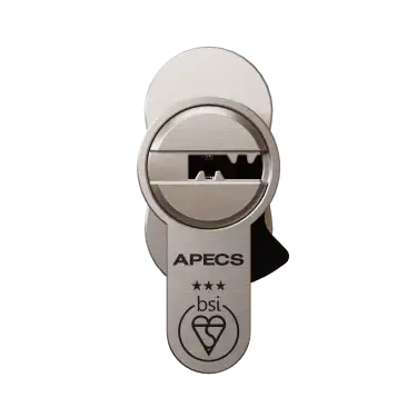 Click Here To Enlarge This Photo Of AP40-40BSNTT APECS 80mm &lpar;40T&sol;40&rpar; Euro Profile British Standard 3&ast; TS007 Kitemarked Cylinder & Turn - Satin Nickel