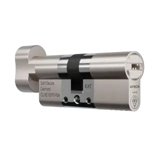 AP40-40BSNTT APECS 80mm &lpar;40T&sol;40&rpar; Euro Profile British Standard 3&ast; TS007 Kitemarked Cylinder & Turn - Satin Nickel