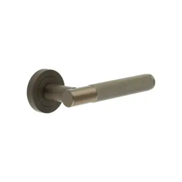 Click Here To Enlarge This Photo Of JV850DB Frelan Hardware 'Bari' Dark Bronze Knurled Lever on Rose
