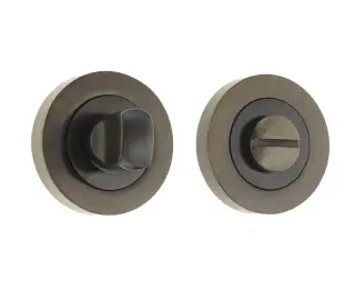 JV2666DB Frelan Hardware Jedo Designer Turn & Release on Round Rose without Indicator 50x10mm Dark Bronze