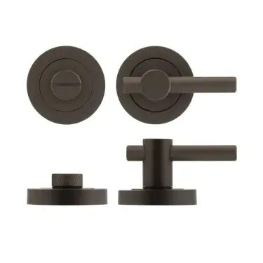 Click Here To Enlarge This Photo Of JV855DB Frelan Hardware Jedo Dark Bronze Knurled Bathroom Turn & Release