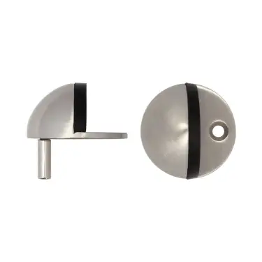 Click Here To Enlarge This Photo Of JSS08 Frelan Hardware Satin Stainless Steel Oval Floor Mounted Door Stop &lpar;No Rose&rpar;  50mm Dia&period;