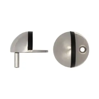 JSS08 Frelan Hardware Satin Stainless Steel Oval Floor Mounted Door Stop &lpar;No Rose&rpar;  50mm Dia&period;