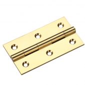 TDF115PB - Zoo Hardware Solid Drawn Brass Butt Hinges - 75 x 41 x 2mm Polished Brass