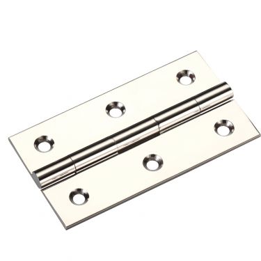 Click Here To Enlarge This Photo Of TDF115PN - Zoo Hardware Solid Drawn Brass Butt Hinges - 75 x 41 x 2mm Polished Nickel