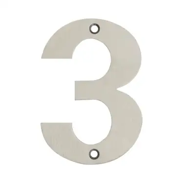 Click Here To Enlarge This Photo Of JSS-3 Frelan Hardware 100mm Satin Stainless Steel Numeral No&period;3