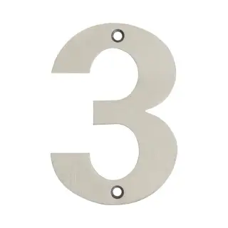 JSS-3 Frelan Hardware 100mm Satin Stainless Steel Numeral No&period;3