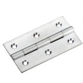 TDF115SC - Zoo Hardware Solid Drawn Brass Butt Hinges - 75 x 41 x 2mm Satin Chrome