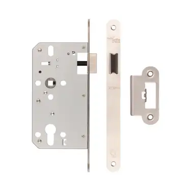 Click Here To Enlarge This Photo Of JL-DL60RSSS Frelan Hardware Jedo DIN Mortice Latch 60mm Backset with Radius Corners - Satin Stainless Steel