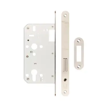 Click Here To Enlarge This Photo Of JL-DD60RSSS Frelan Hardware Jedo DIN Euro Profile Deadlock 60mm Backset with Radius Corners - Satin Stainless Steel