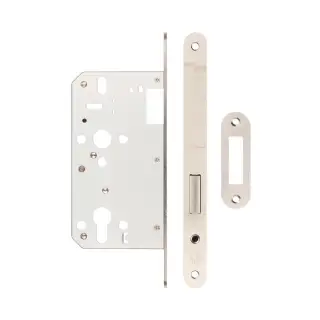 JL-DD60RSSS Frelan Hardware Jedo DIN Euro Profile Deadlock 60mm Backset with Radius Corners - Satin Stainless Steel