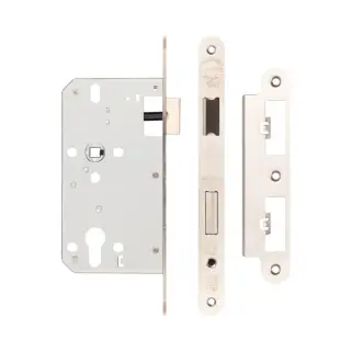 JL-DS60RSSS Frelan Hardware Jedo DIN Euro Profile Sashlock 60mm Backset &lpar;72mm c&sol;c&rpar; with Radius Corners - Satin Stainless Steel