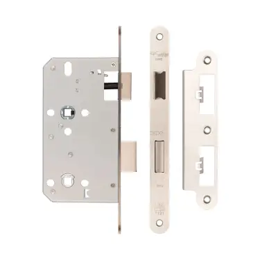 Click Here To Enlarge This Photo Of JL-DB60RSSS Frelan Hardware Jedo DIN Bathroom Lock 60mm Backset &lpar;78mm c&sol;c&rpar; with Radius Corners - Satin Stainless Steel