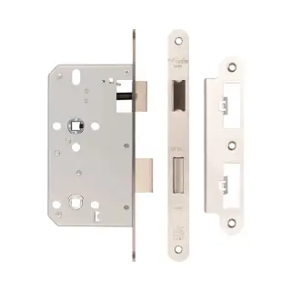 JL-DB60RSSS Frelan Hardware Jedo DIN Bathroom Lock 60mm Backset &lpar;78mm c&sol;c&rpar; with Radius Corners - Satin Stainless Steel