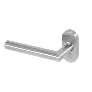BLU Performance Centrix Angled Mitred Lever on Oval Rose&comma; Dual Sprung&comma; 316 Satin Stainless Steel &lpar;AML085-SSS&rpar;