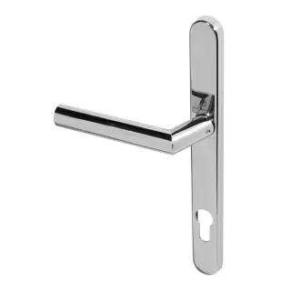 BLU Performance Angled Lever Door Handle on Backplate Set &lpar;92mm c&sol;c&rpar; 316 Polished Stainless Steel &lpar;AML096-PSS&rpar;
