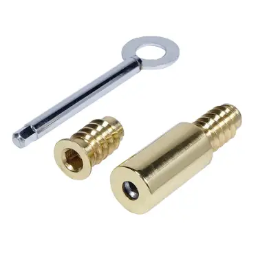 Click Here To Enlarge This Photo Of EDWIN Sliding Sash Range - ED33 Detachable Round Sash Stop&comma; Solid Brass with a Polished Brass Finish &lpar;ED33-BP&rpar;